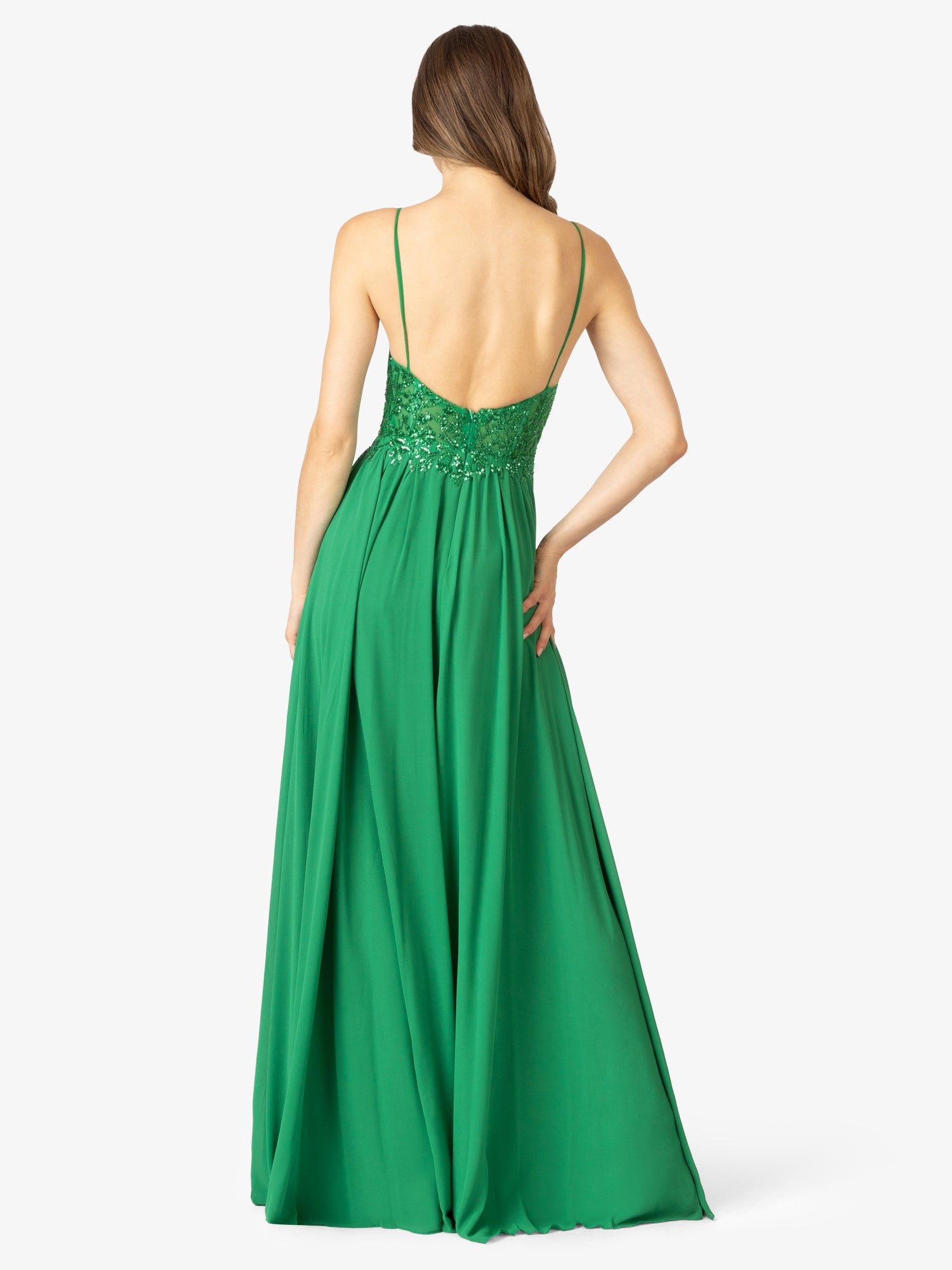 APART Abendkleider mit Herzausschnitt vorne und Rückenausschnitt hinten | grün
