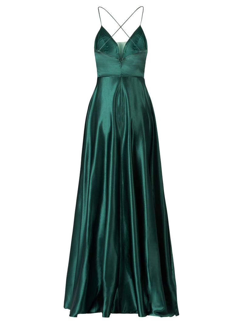 APART Abendkleider mit elastischer Bündelverarbeitung | emerald