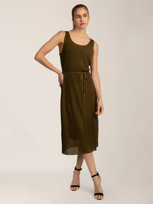 APART Legeres Strickkleid im Tank- Top Stil | khaki image 1
