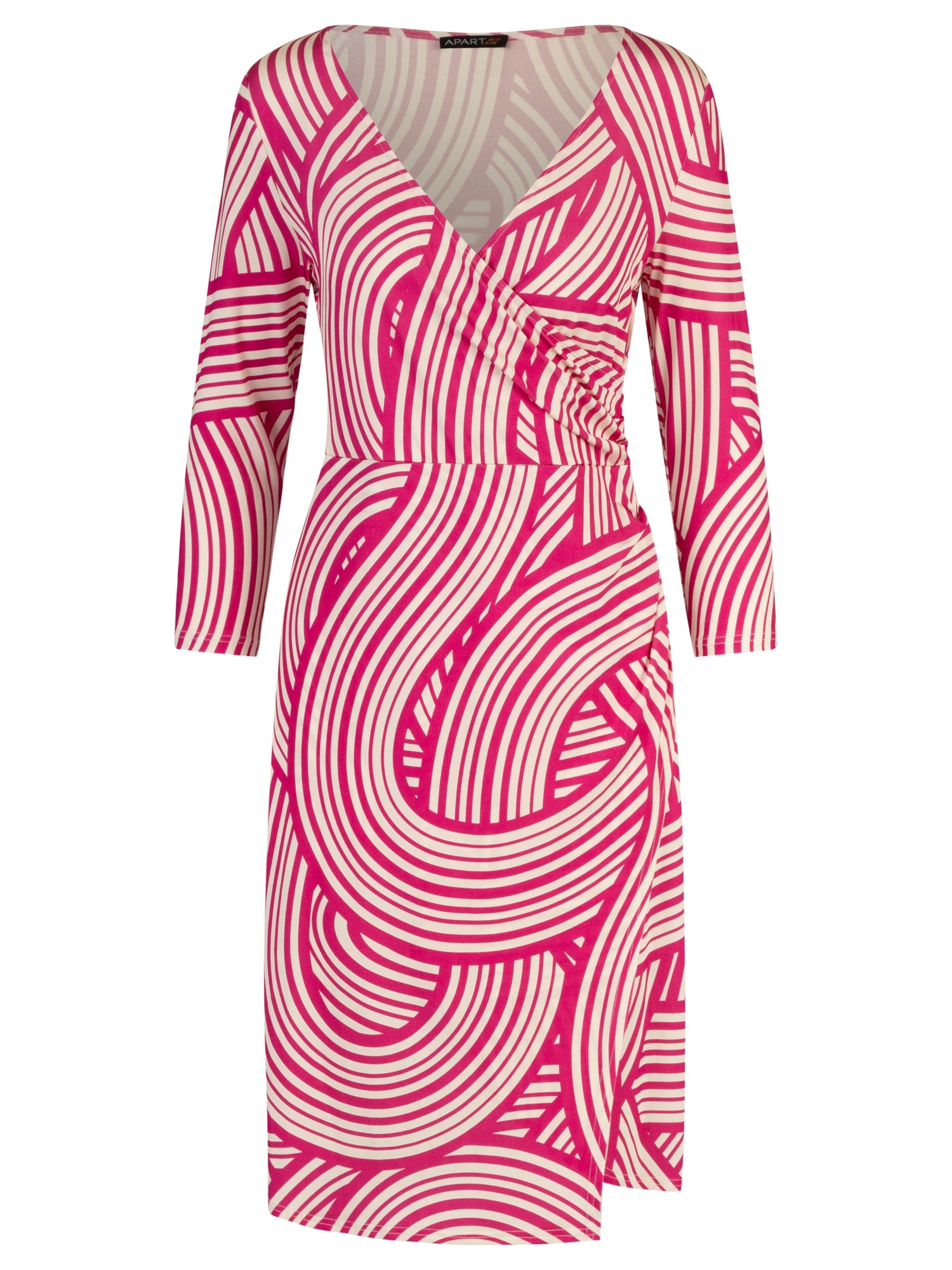 APART Kleid mit Wickeleffekt aus einer glatten Viskose- Mischung | fuchsia-creme