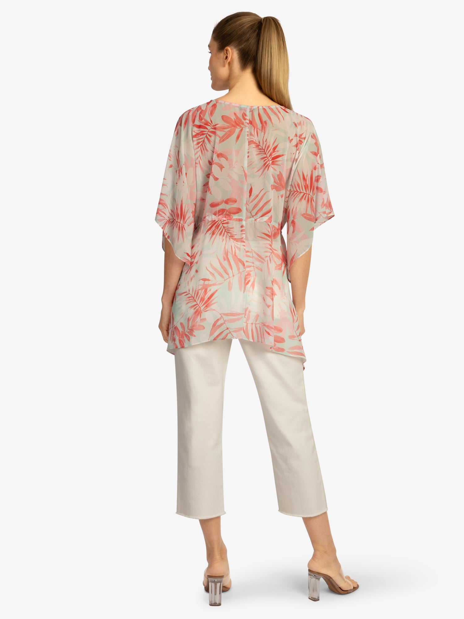 APART Asymmetrische Bluse 2- teilige Chiffonbluse mit mint-farbenem Jerseytop | mint-multicolor