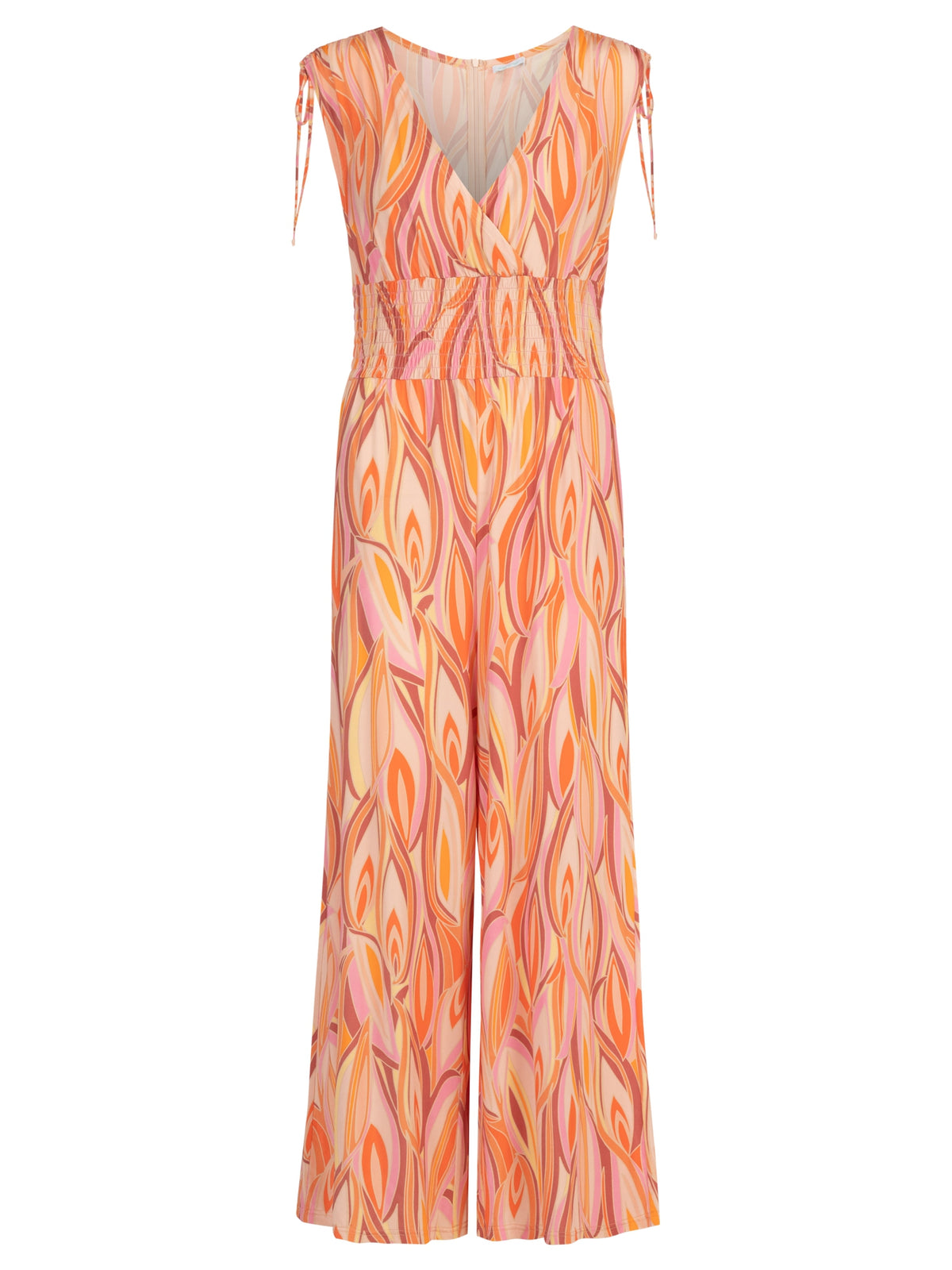 Mint & Mia Summer Overall aus hochwertigem Viskose Material mit Modisch Stil | korallenrot-multicolor