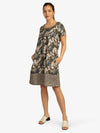 Mint & Mia Leinen Jerseykleid aus hochwertigem Leinen Material mit Modisch Stil | sand-multicolor