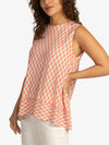 Mint & Mia Sommer Bluse Top aus hochwertigem Viskose Material mit Modisch Stil | korallenrot-multicolor