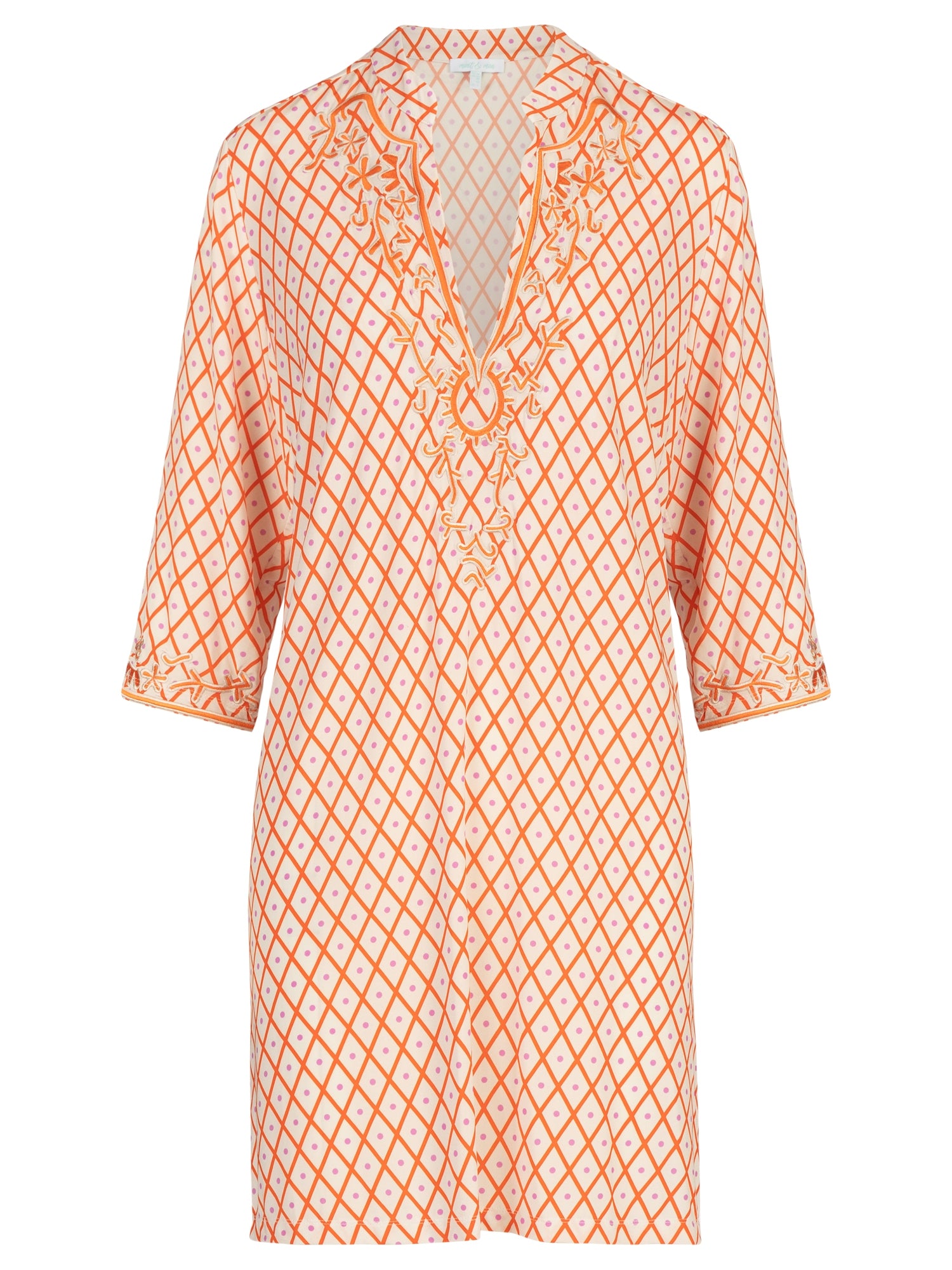 Mint & Mia Sommer Kleid aus hochwertigem Viskose Material mit Modisch Stil | korallenrot-multicolor