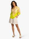 Mint & Mia Leinen Bluse aus hochwertigem Leinen Material mit Feminin Stil | lime-multicolor
