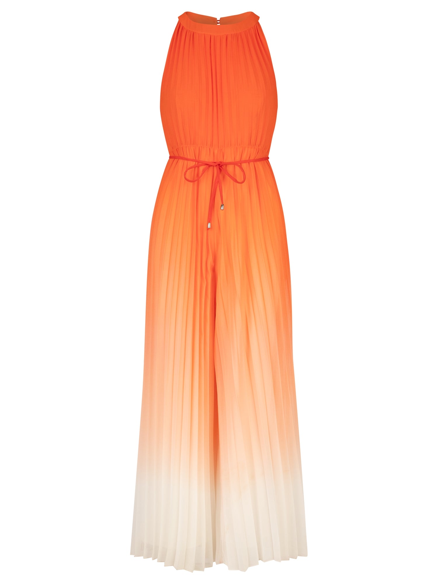 APART Overall mit Farbverlauf aus leicht körnigem, plissierten Chiffon | orange-creme