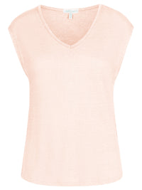 Mint & Mia Leinen T-Shirt aus hochwertigem Leinen Material mit V-Ausschnitt | rosa