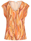 Mint & Mia Leinen T-Shirt aus hochwertigem Leinen Material mit Modisch Stil | korallenrot-multicolor