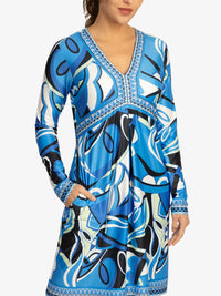 Mint & Mia Sommer Kleid aus hochwertigem Polyester Material mit Modisch Stil | blau-multicolor