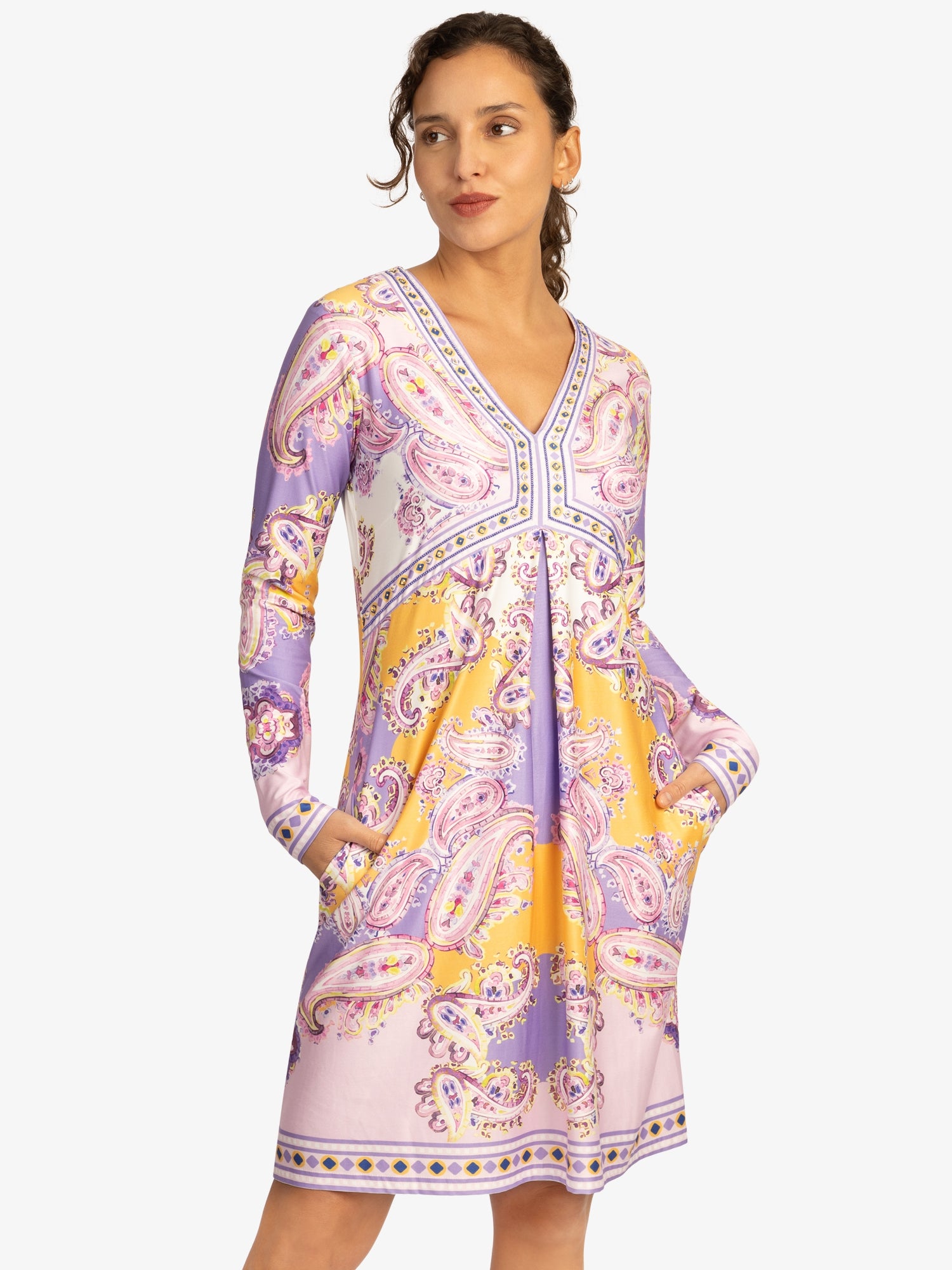 Mint & Mia Sommer Kleid aus hochwertigem Polyester Material mit Modisch Stil | helllila-multicolor