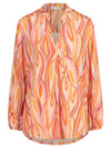 Mint & Mia Sommer Bluse aus hochwertigem Viskose Material mit Modisch Stil | korallenrot-multicolor