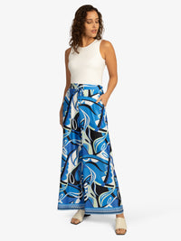 Mint & Mia Sommer Hose aus hochwertigem Polyester Material mit Modisch Stil | blau-multicolor