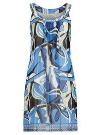 Mint & Mia Sommer Kleid aus hochwertigem Viskose Material mit Modisch Stil | blau-multicolor