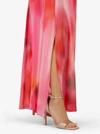 APART Chiffonkleid mit Batik- Effekt | rosa-multicolor