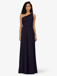 APART One-Shoulder Abendkleid mit Plissee- Drapierung vorne | nachtblau