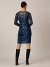 APART Pliessekleid mit allover bedruckt Mesh | nachtblau-multicolor