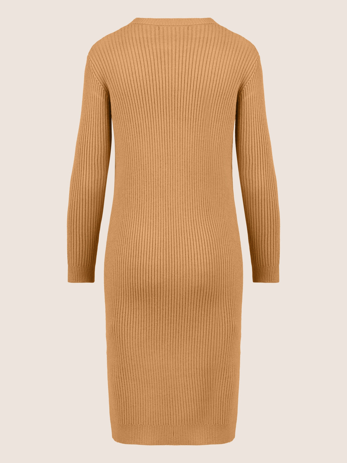 APART Strickkleid im Rippenstrick aus einer soften Viskose- Mischung mit Kaschmir | cognac
