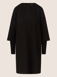 APART 2in1 Jerseykleid aus einer Scuba ähnlichen Jerseyware und einer weichen Rippen Shirt | schwarz
