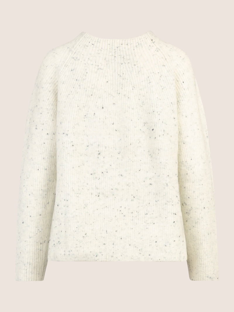APART Pullover aus einer woll- Mischung in Halbpatent gestrickt | creme-blau meliert