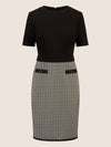 APART Schmales Kleid im Materialmix | schwarz-creme