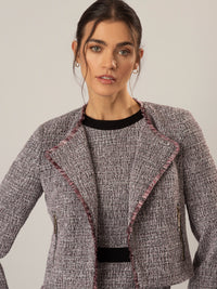 APART Blazer aus einem elastischen Boucle Jersey, mit metallisierenden Fasern durchwirkt | schwarz-multicolor