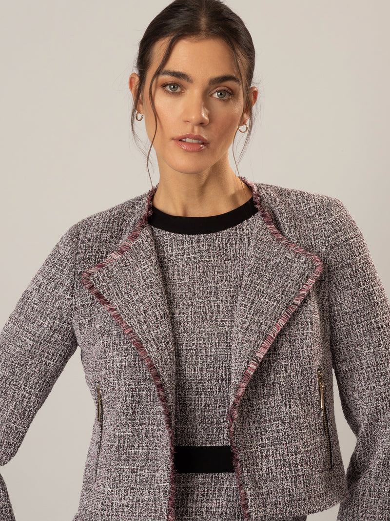 APART Blazer aus einem elastischen Boucle Jersey, mit metallisierenden Fasern durchwirkt | schwarz-multicolor