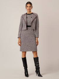 APART Blazer aus einem elastischen Boucle Jersey, mit metallisierenden Fasern durchwirkt | schwarz-multicolor