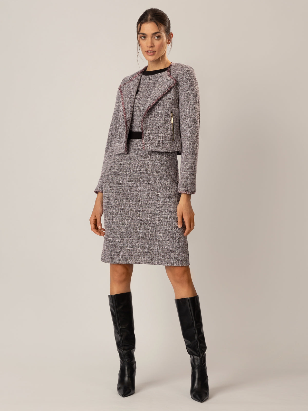 APART Blazer aus einem elastischen Boucle Jersey, mit metallisierenden Fasern durchwirkt | schwarz-multicolor