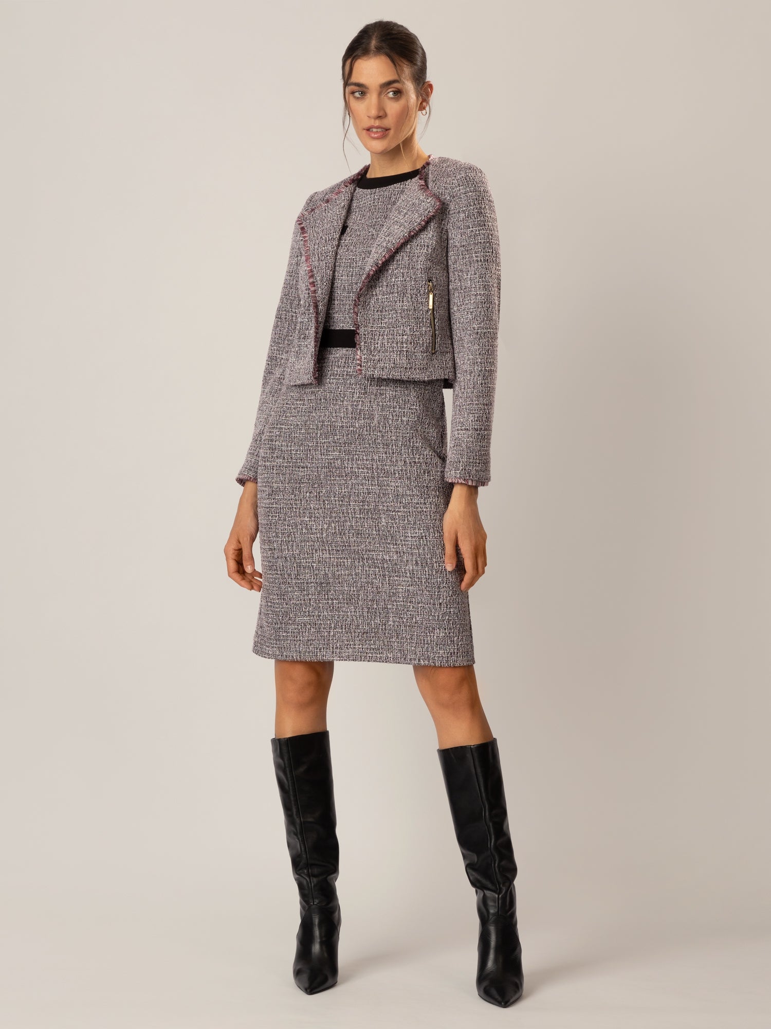 APART Blazer aus einem elastischen Boucle Jersey, mit metallisierenden Fasern durchwirkt | schwarz-multicolor
