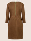 APART Jerseykleid in Velourleder- Optik | cognac