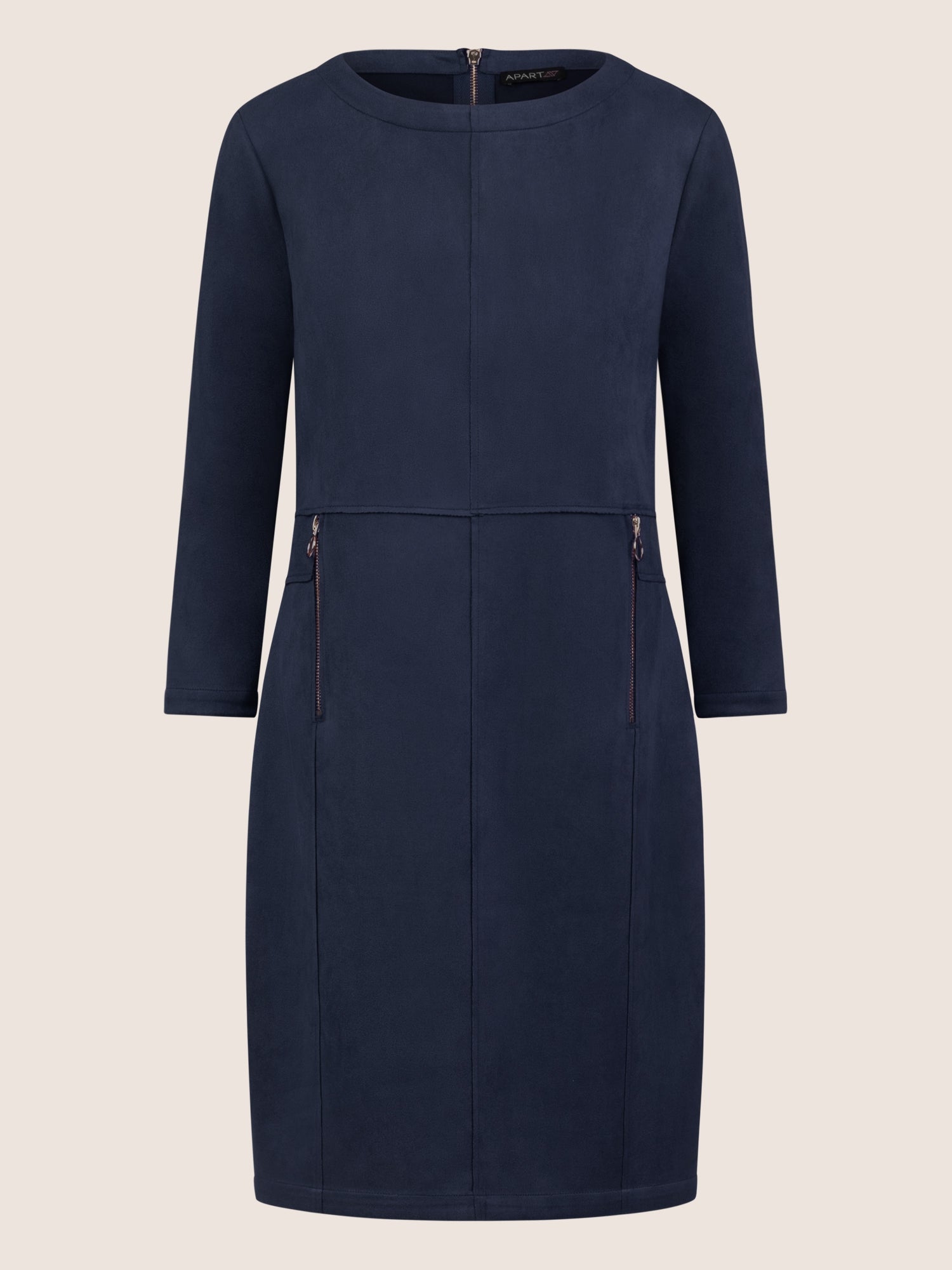 APART Jerseykleid in Velourleder- Optik | nachtblau