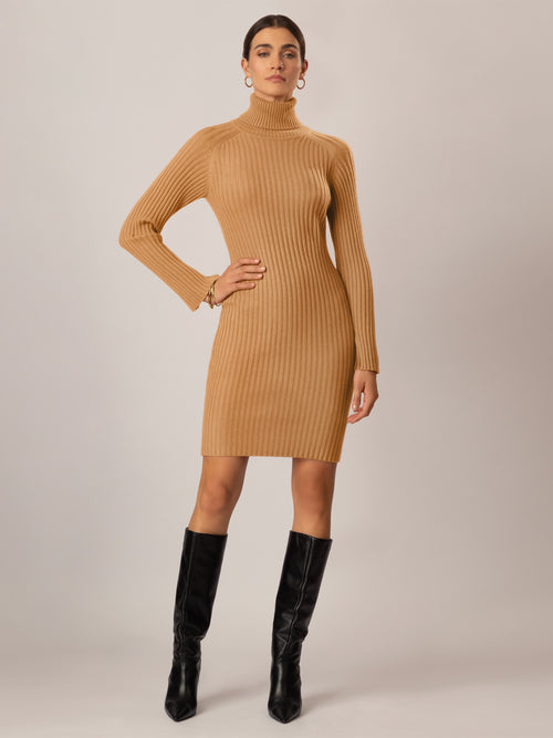 APART Strickkleid aus einer soften Viskose- Mischung mit Kaschmir | cognac image 1