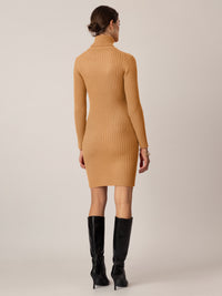APART Strickkleid aus einer soften Viskose- Mischung mit Kaschmir | cognac