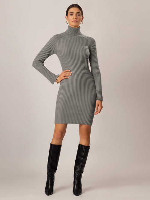 APART Strickkleid aus einer soften Viskose- Mischung mit Kaschmir | grau meliert image 1
