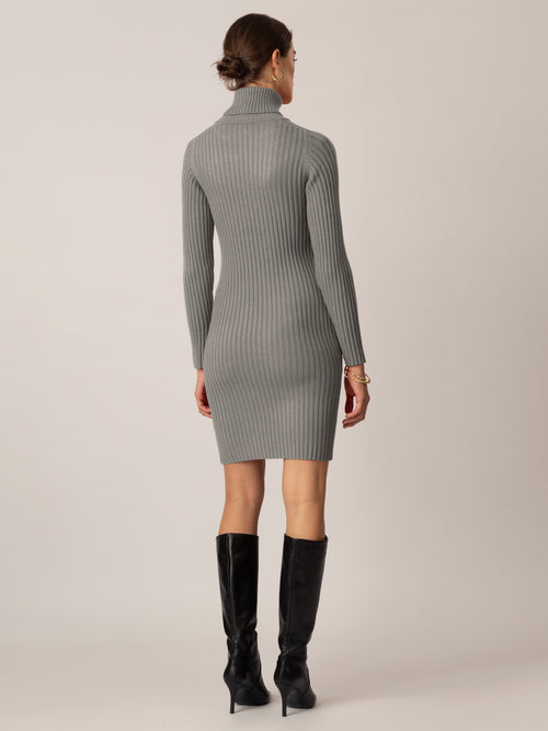 APART Strickkleid aus einer soften Viskose- Mischung mit Kaschmir | grau meliert image 1