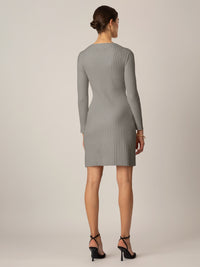 APART Strickkleid mit ausgestelltem Rockpart | grau meliert