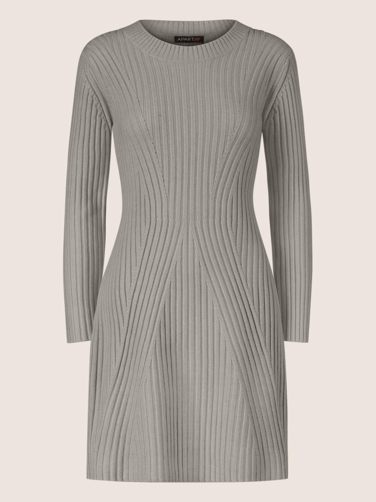 APART Strickkleid mit ausgestelltem Rockpart | grau meliert