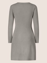 APART Strickkleid mit ausgestelltem Rockpart | grau meliert
