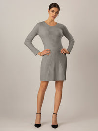 APART Strickkleid mit ausgestelltem Rockpart | grau meliert