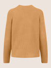 APART Pullover aus einer soften Viskose- Mischung mit Kaschmir allover in Halbpatent gestr | cognac