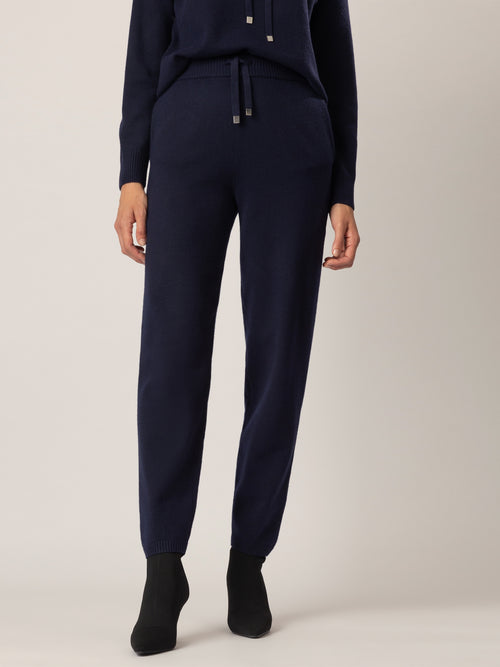 APART Strick-Jogpants aus einer soften Viskose- Mischung mit Kaschmir | nachtblau image 1
