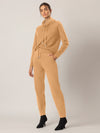 APART Strick-Jogpants aus einer soften Viskose- Mischung mit Kaschmir | cognac