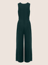 APART Overall im Materialmix aus einer leicht strukturierter Ware und Chiffon | emerald