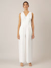 APART Overall im Materialmix aus einer leicht strukturierter Ware und Chiffon | creme