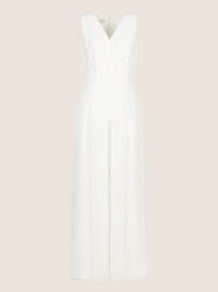 APART Overall im Materialmix aus einer leicht strukturierter Ware und Chiffon | creme
