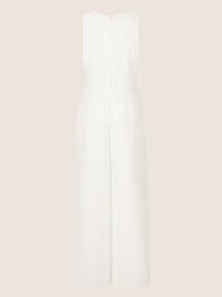 APART Overall im Materialmix aus einer leicht strukturierter Ware und Chiffon | creme