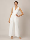 APART Overall im Materialmix aus einer leicht strukturierter Ware und Chiffon | creme