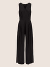 APART Overall im Materialmix aus einer leicht strukturierter Ware und Chiffon | schwarz