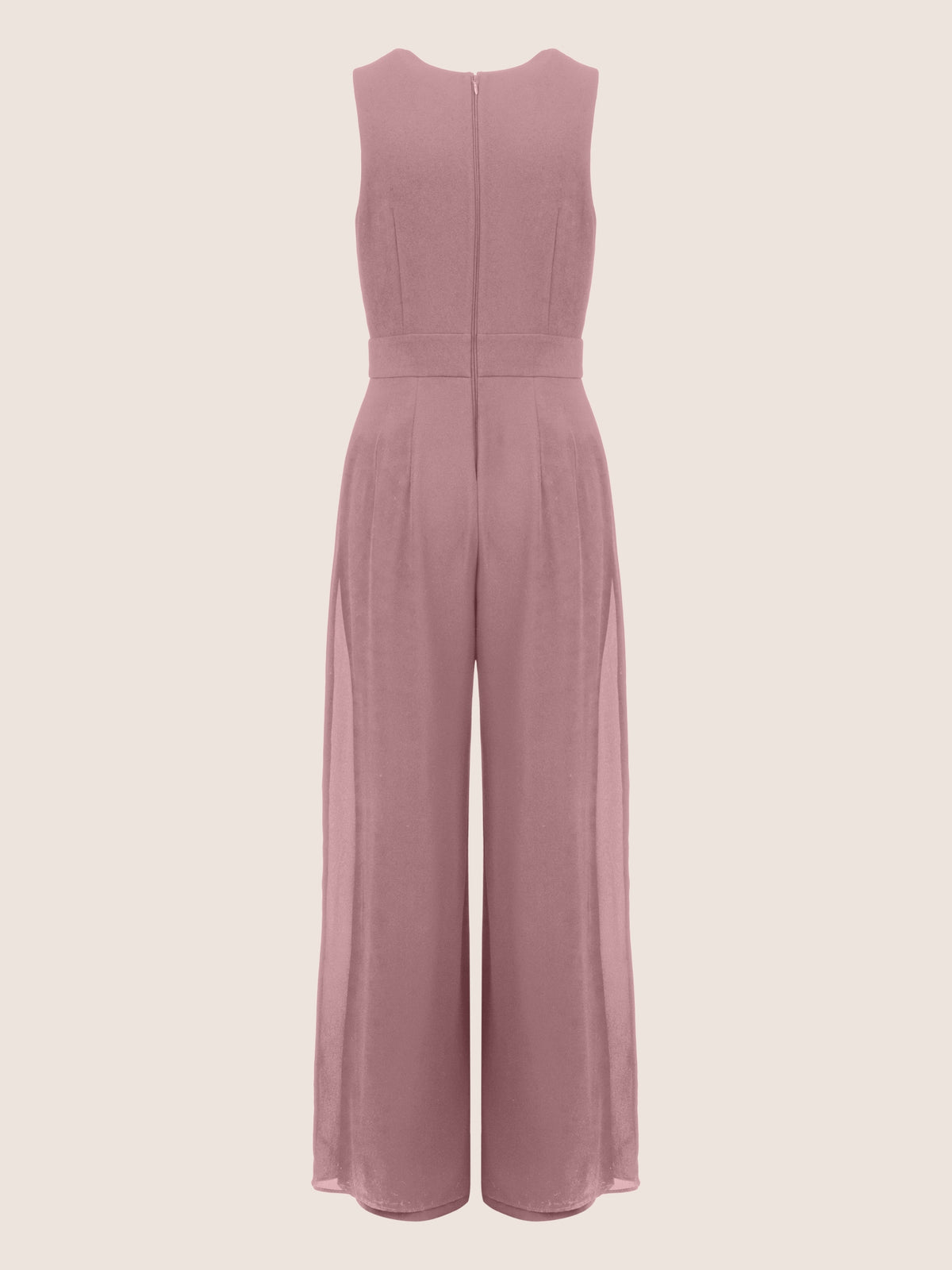 APART Overall im Materialmix aus einer leicht strukturierter Ware und Chiffon | mauve